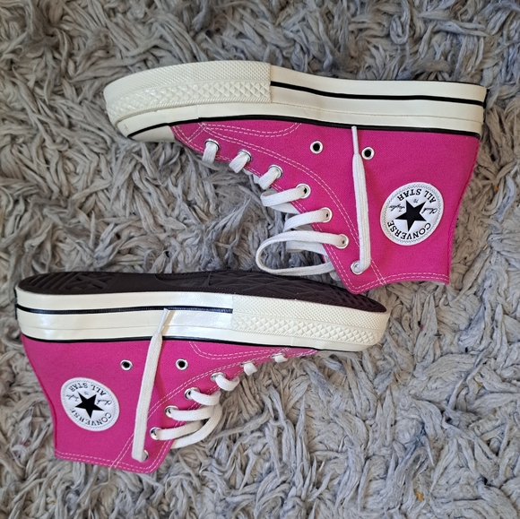 Converse Shoes - Converse Fuchsia High-Tops with White Accents NWOT